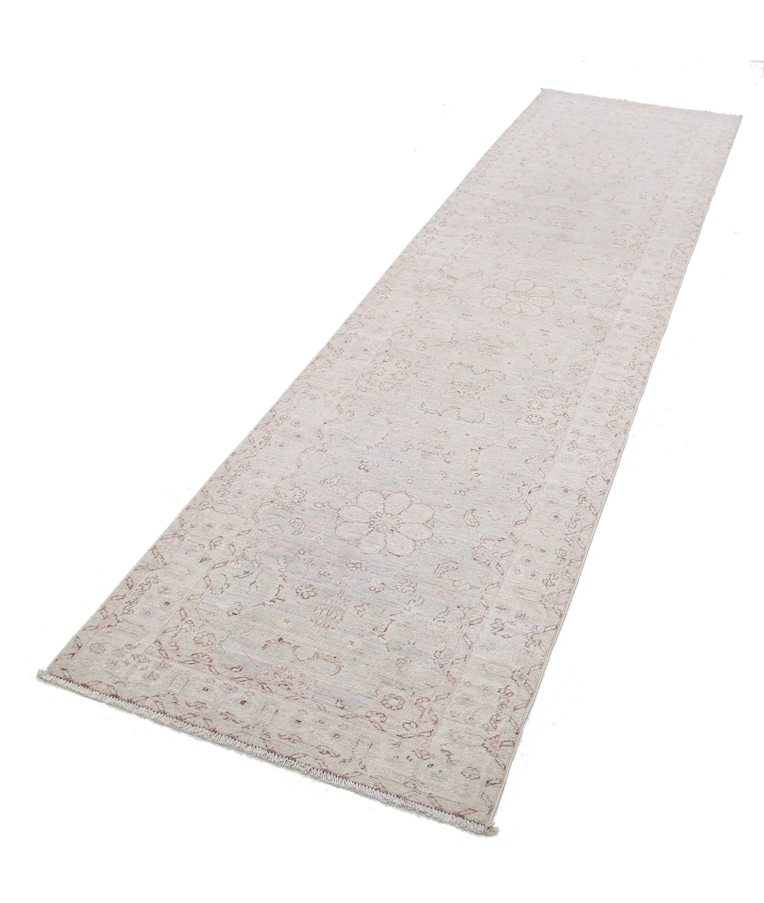 Serenity 2'6'' X 10'1'' Hand-Knotted Wool Rug 2'6'' x 10'1'' (75 X 303) / Grey / Ivory