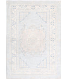 Serenity 3'0'' X 4'8'' Hand-Knotted Wool Rug 3'0'' x 4'8'' (90 X 140) / Blue / Ivory