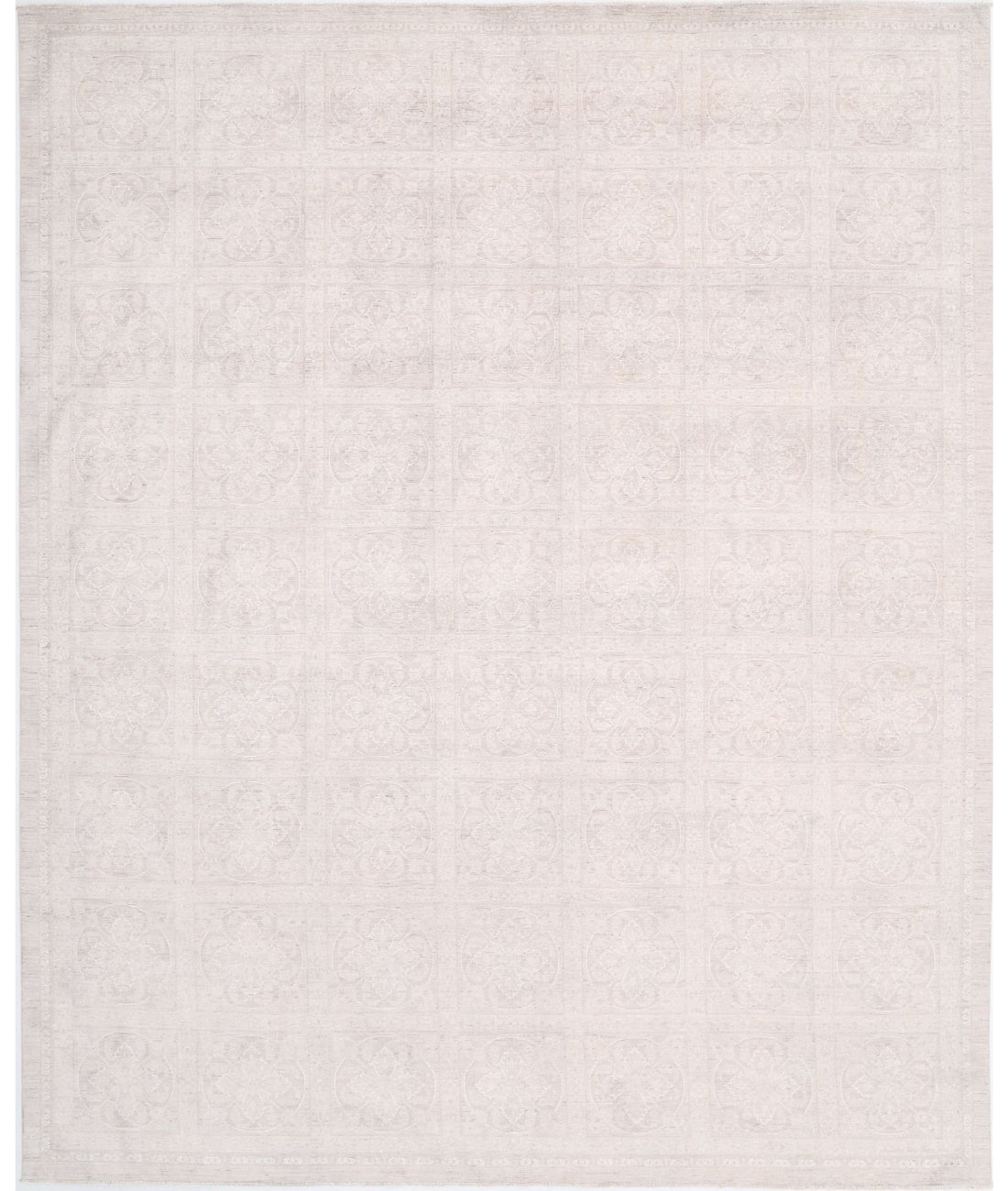 Serenity 12'1'' X 14'6'' Hand-Knotted Wool-Silk Rug 12'1'' x 14'6'' (363 X 435) / Taupe / Ivory