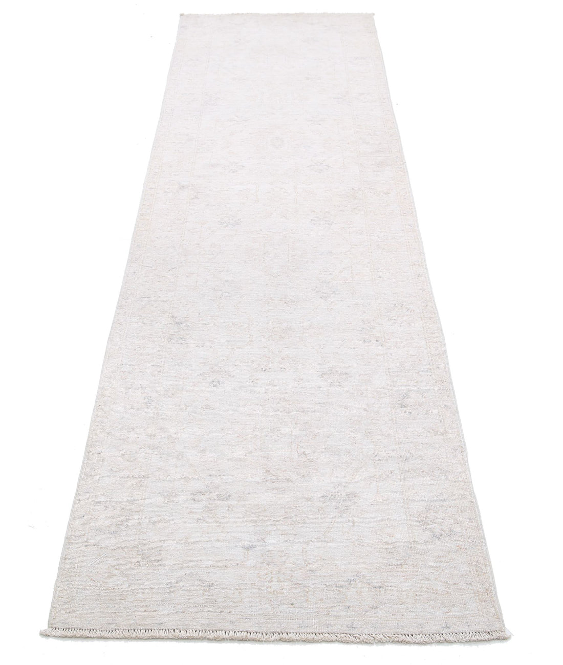 Serenity 2'5'' X 9'5'' Hand-Knotted Wool Rug 2'5'' x 9'5'' (73 X 283) / Ivory / Grey