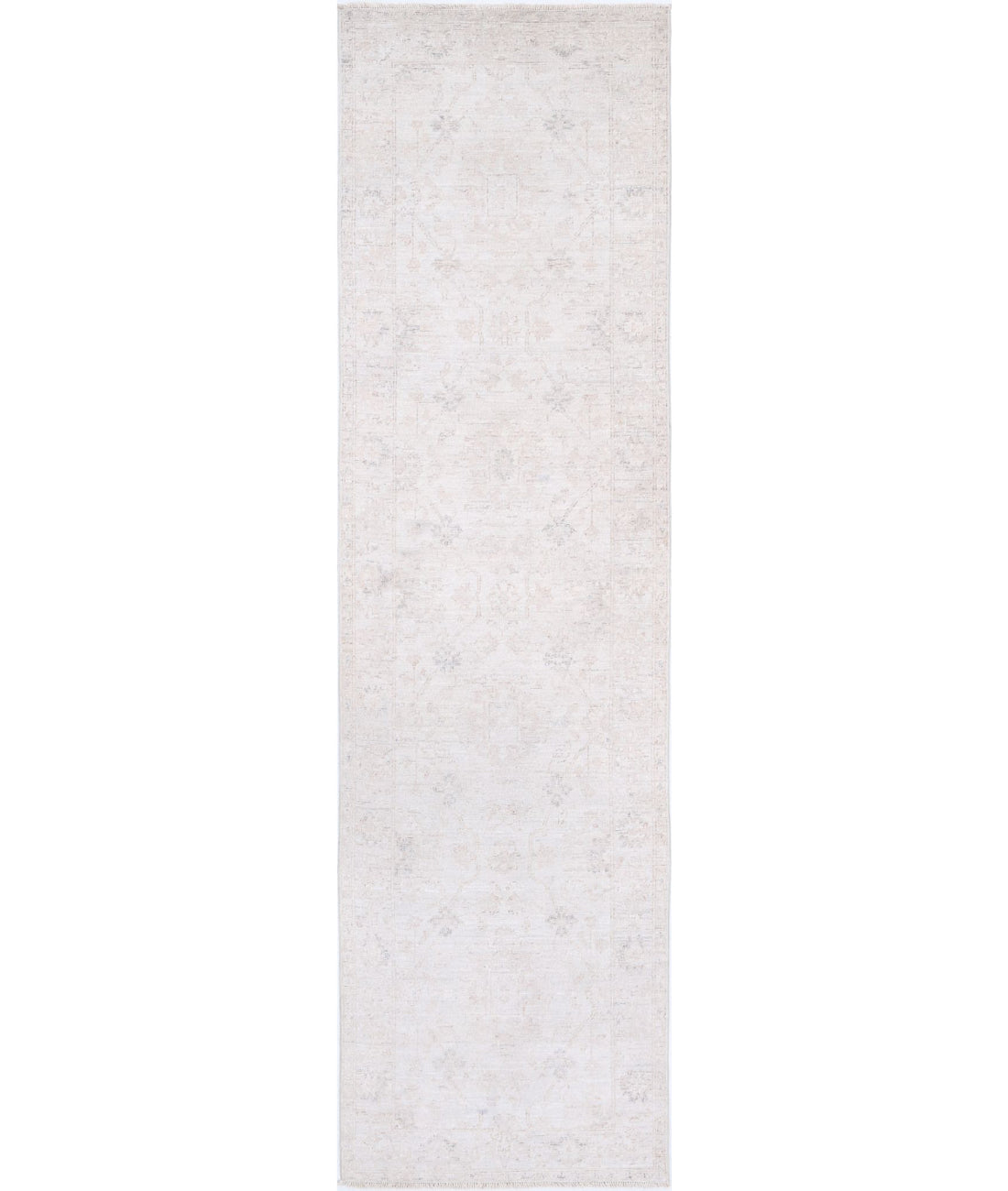 Serenity 2'5'' X 9'5'' Hand-Knotted Wool Rug 2'5'' x 9'5'' (73 X 283) / Ivory / Grey