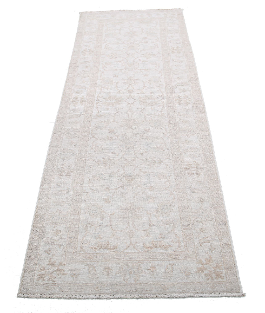 Serenity 2'6'' X 7'10'' Hand-Knotted Wool Rug 2'6'' x 7'10'' (75 X 235) / Ivory / Taupe