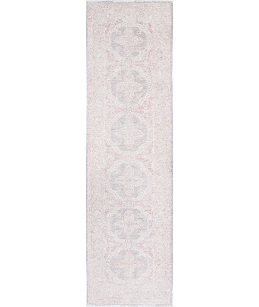 Serenity 2'7'' X 9'9'' Hand-Knotted Wool Rug 2'7'' x 9'9'' (78 X 293) / Grey / Ivory