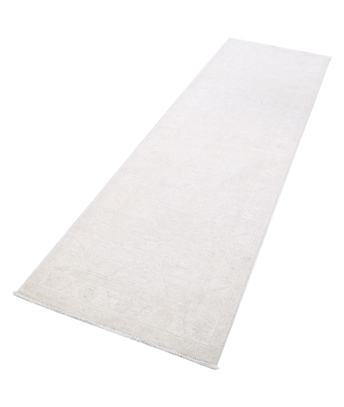 Serenity 2'6'' X 8'2'' Hand-Knotted Wool Rug 2'6'' x 8'2'' (75 X 245) / Grey / Ivory