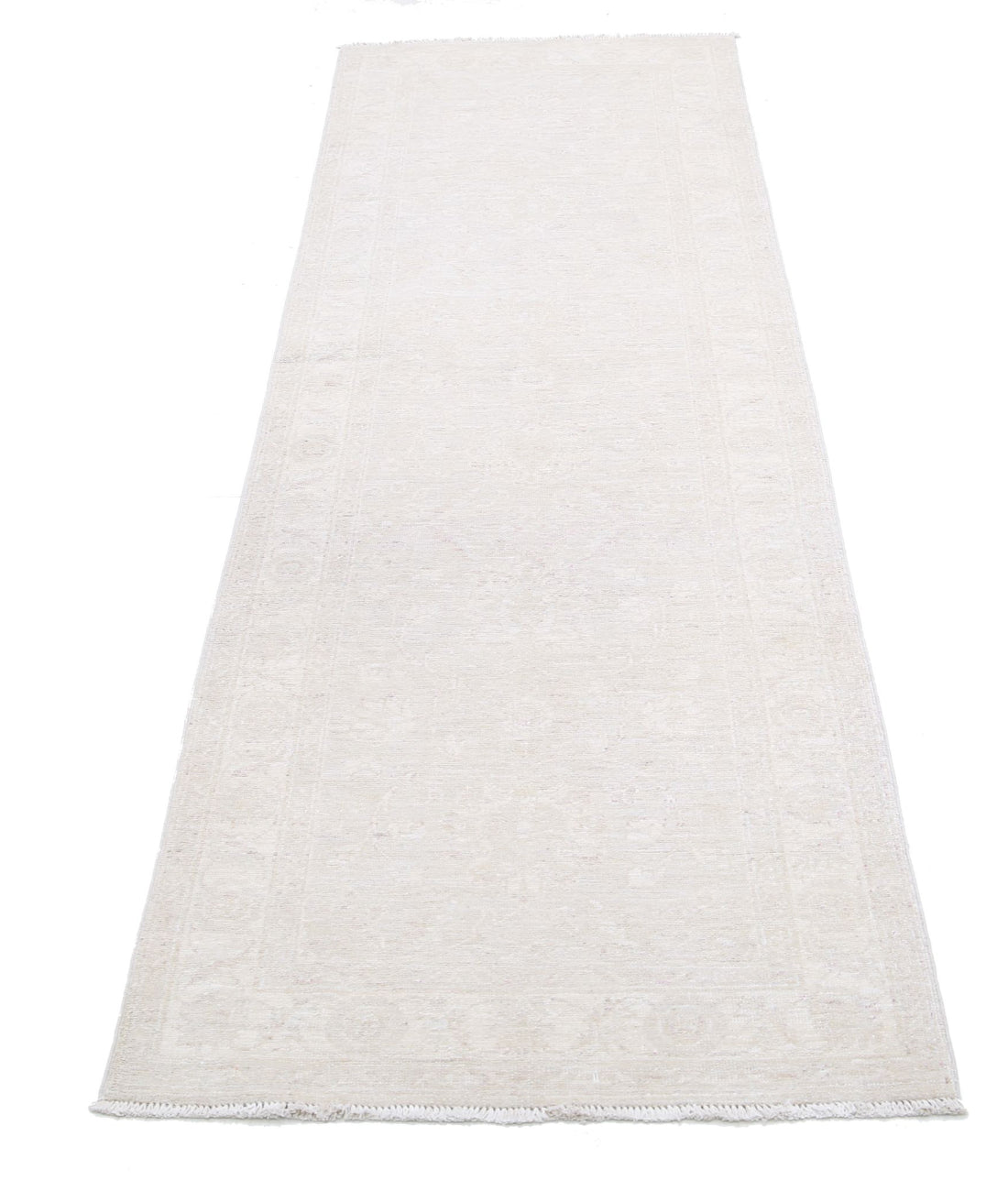 Serenity 2'6'' X 8'2'' Hand-Knotted Wool Rug 2'6'' x 8'2'' (75 X 245) / Grey / Ivory