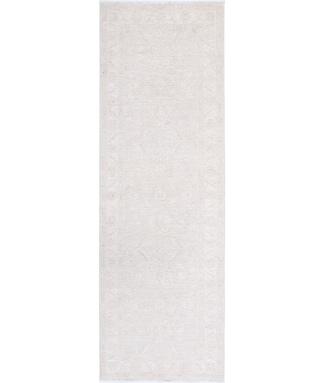 Serenity 2'6'' X 8'2'' Hand-Knotted Wool Rug 2'6'' x 8'2'' (75 X 245) / Grey / Ivory