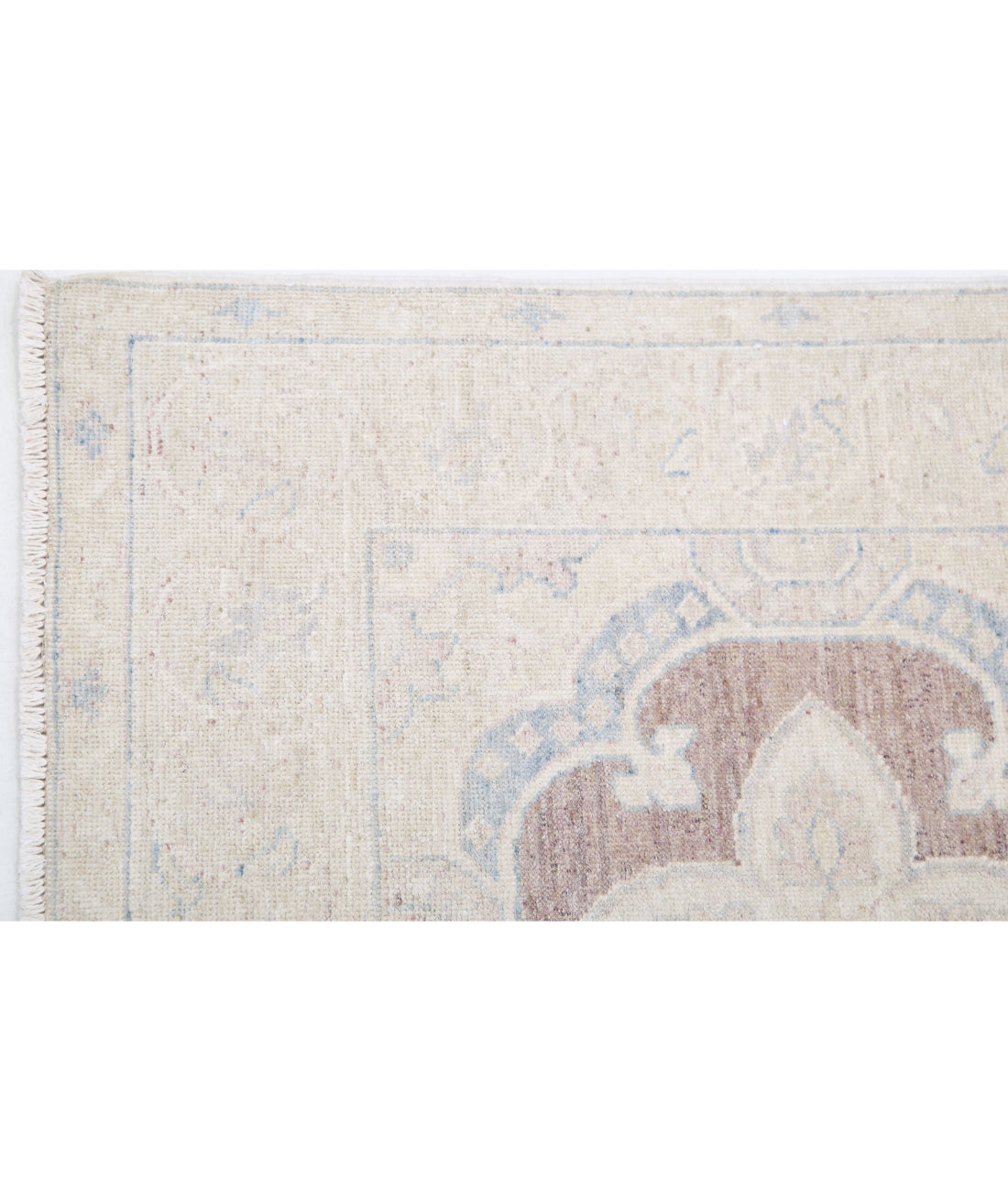 Serenity 2'6'' X 10'0'' Hand-Knotted Wool Rug 2'6'' x 10'0'' (75 X 300) / Brown / Ivory