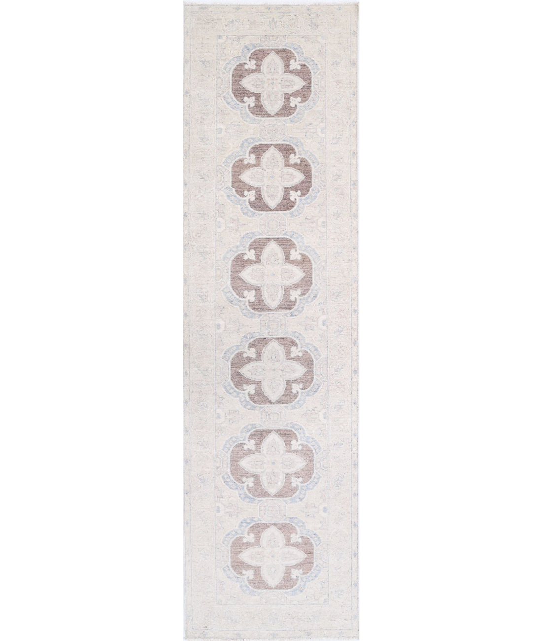 Serenity 2'6'' X 10'0'' Hand-Knotted Wool Rug 2'6'' x 10'0'' (75 X 300) / Brown / Ivory