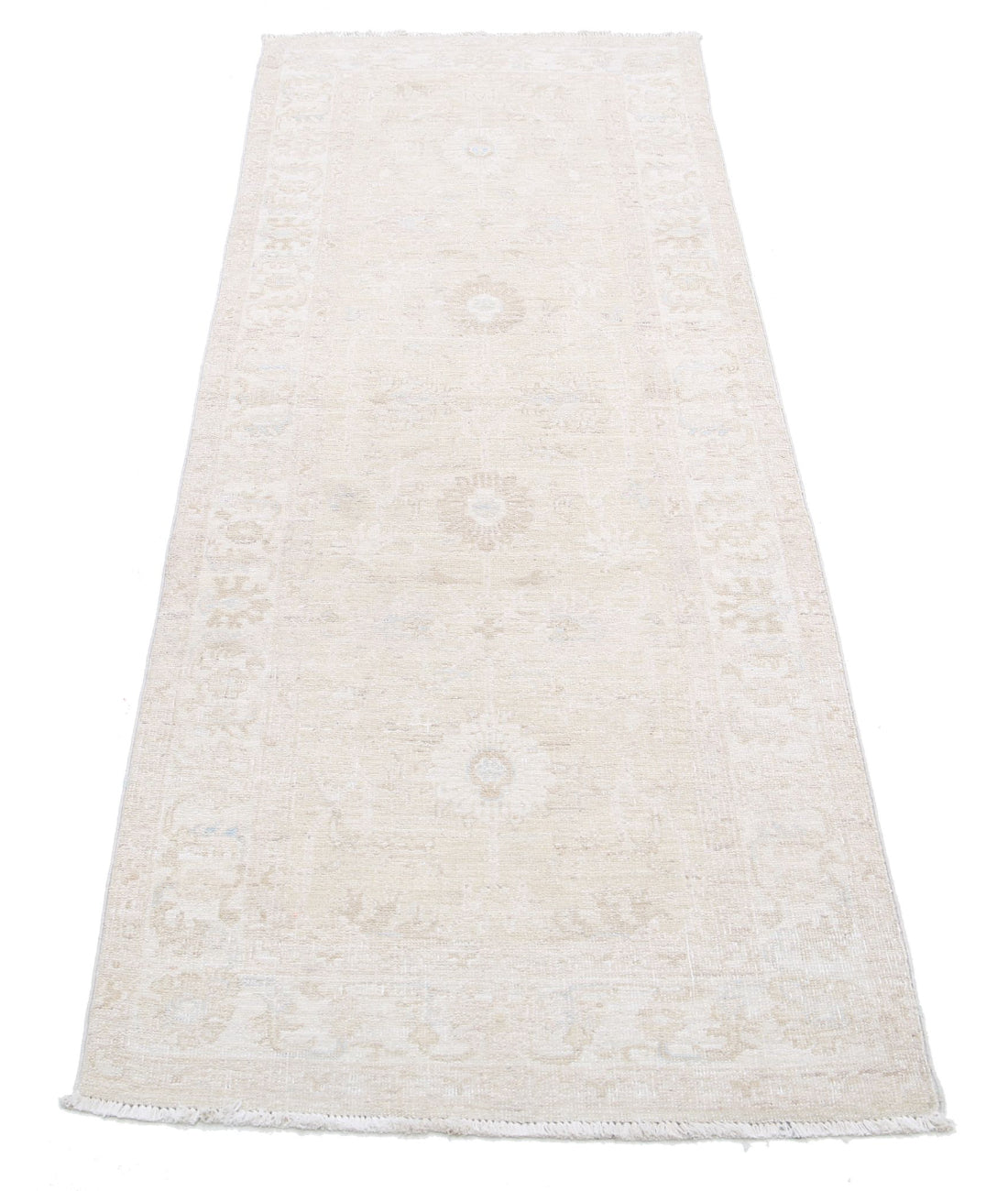 Serenity 2'4'' X 6'7'' Hand-Knotted Wool Rug 2'4'' x 6'7'' (70 X 198) / Taupe / Ivory