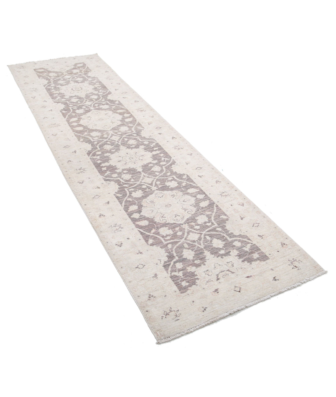 Serenity 2'8'' X 9'5'' Hand-Knotted Wool Rug 2'8'' x 9'5'' (80 X 283) / Brown / Ivory