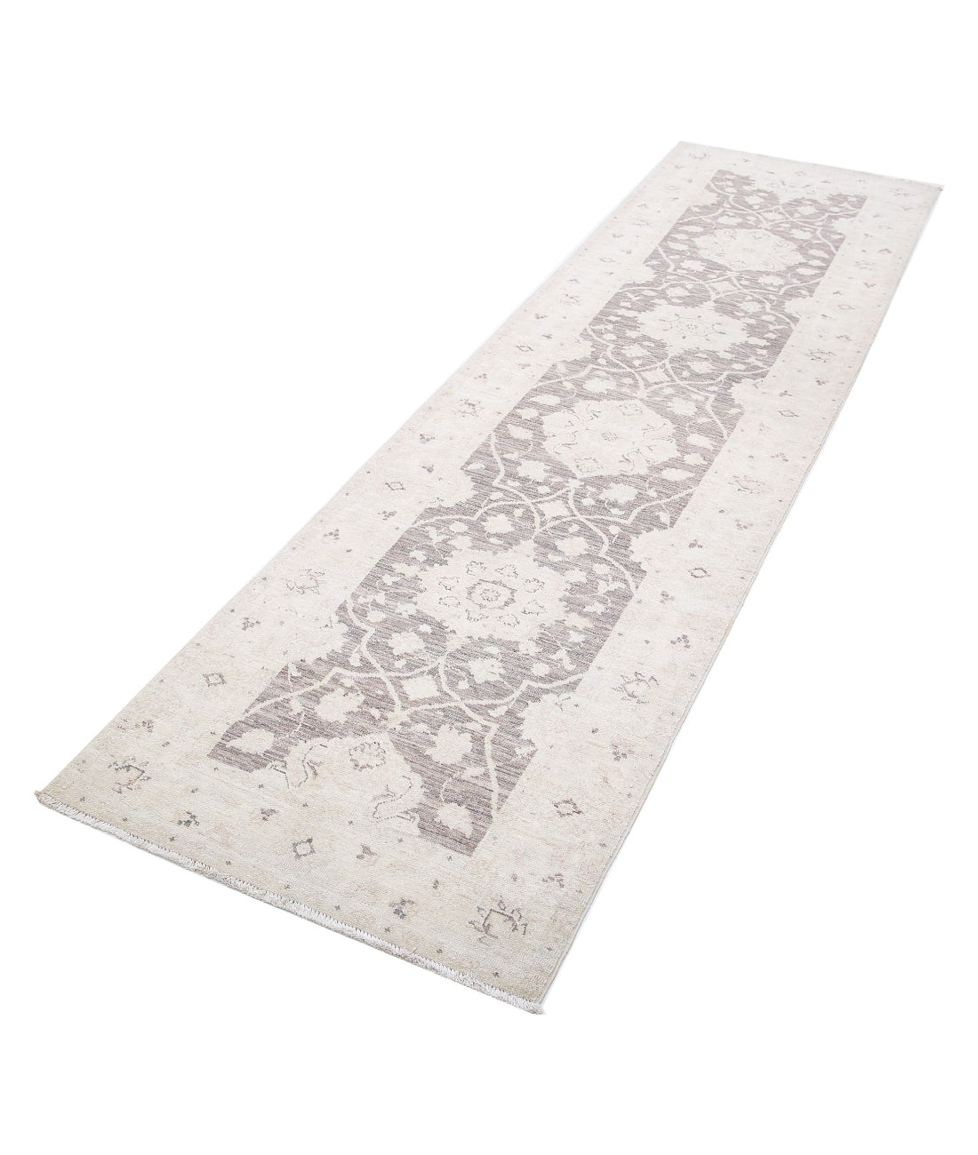 Serenity 2'8'' X 9'5'' Hand-Knotted Wool Rug 2'8'' x 9'5'' (80 X 283) / Brown / Ivory