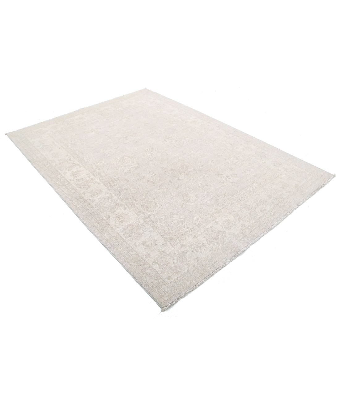 Serenity 5'7'' X 7'8'' Hand-Knotted Wool Rug 5'7'' x 7'8'' (168 X 230) / Grey / Ivory