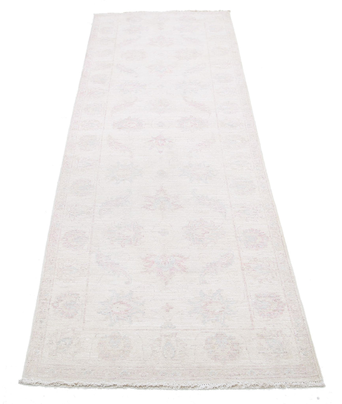 Serenity 2'7'' X 8'7'' Hand-Knotted Wool Rug 2'7'' x 8'7'' (78 X 258) / Ivory / Pink