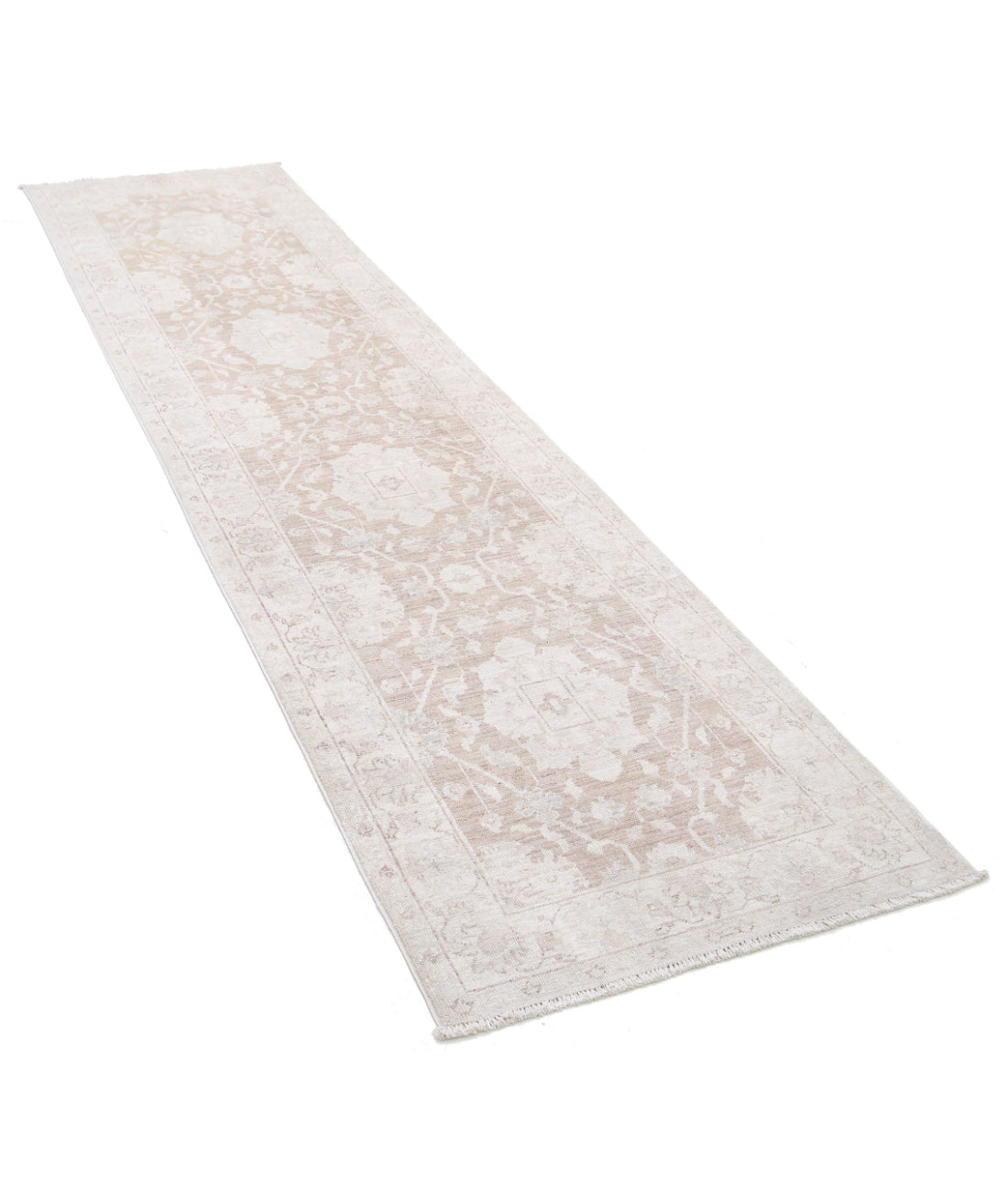 Serenity 2'7'' X 10'0'' Hand-Knotted Wool Rug 2'7'' x 10'0'' (78 X 300) / Brown / Ivory