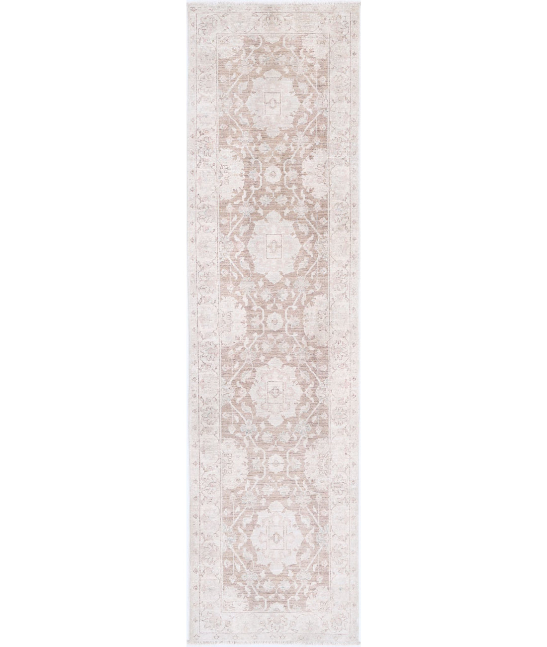 Serenity 2'7'' X 10'0'' Hand-Knotted Wool Rug 2'7'' x 10'0'' (78 X 300) / Brown / Ivory