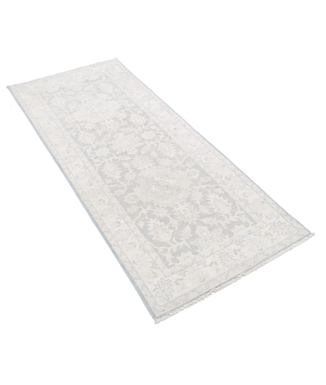 Serenity 2'6'' X 5'11'' Hand-Knotted Wool Rug 2'6'' x 5'11'' (75 X 178) / Grey / Ivory