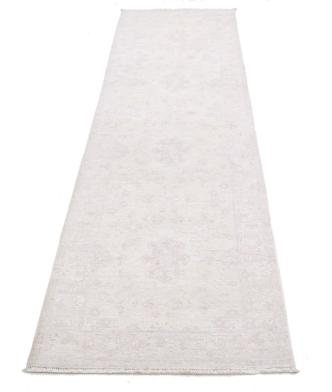 Serenity 2'5'' X 9'8'' Hand-Knotted Wool Rug 2'5'' x 9'8'' (73 X 290) / Ivory / Pink