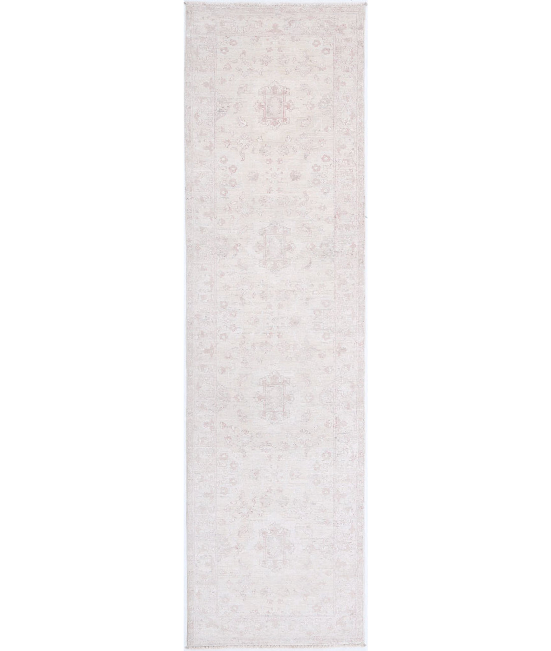 Serenity 2'5'' X 9'8'' Hand-Knotted Wool Rug 2'5'' x 9'8'' (73 X 290) / Ivory / Pink