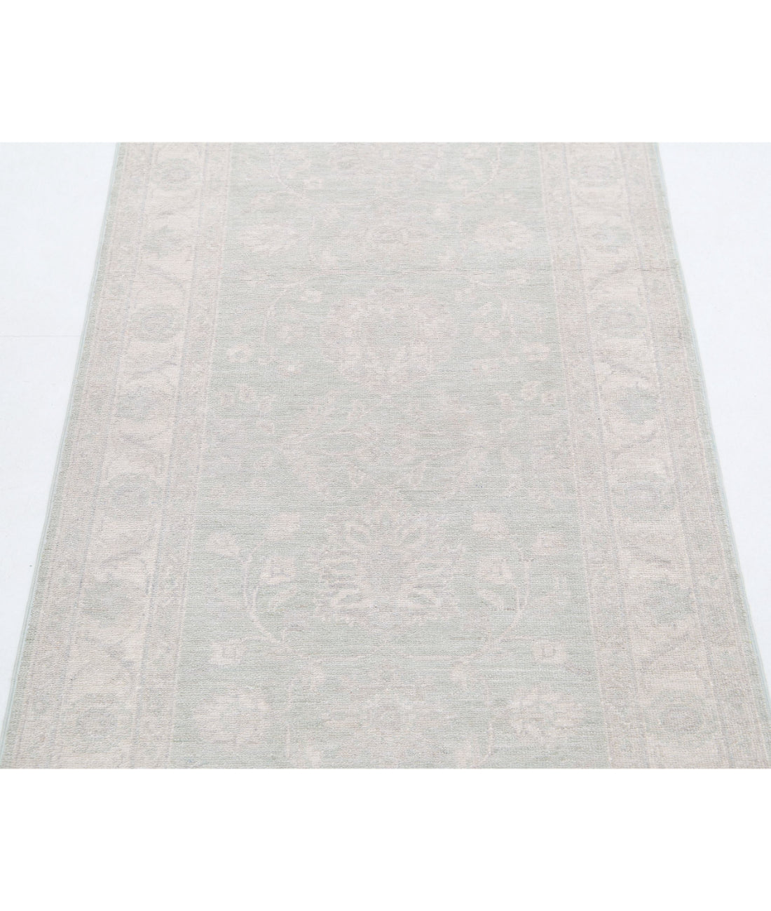 Serenity 2'8'' X 8'7'' Hand-Knotted Wool Rug 2'8'' x 8'7'' (80 X 258) / Green / Ivory