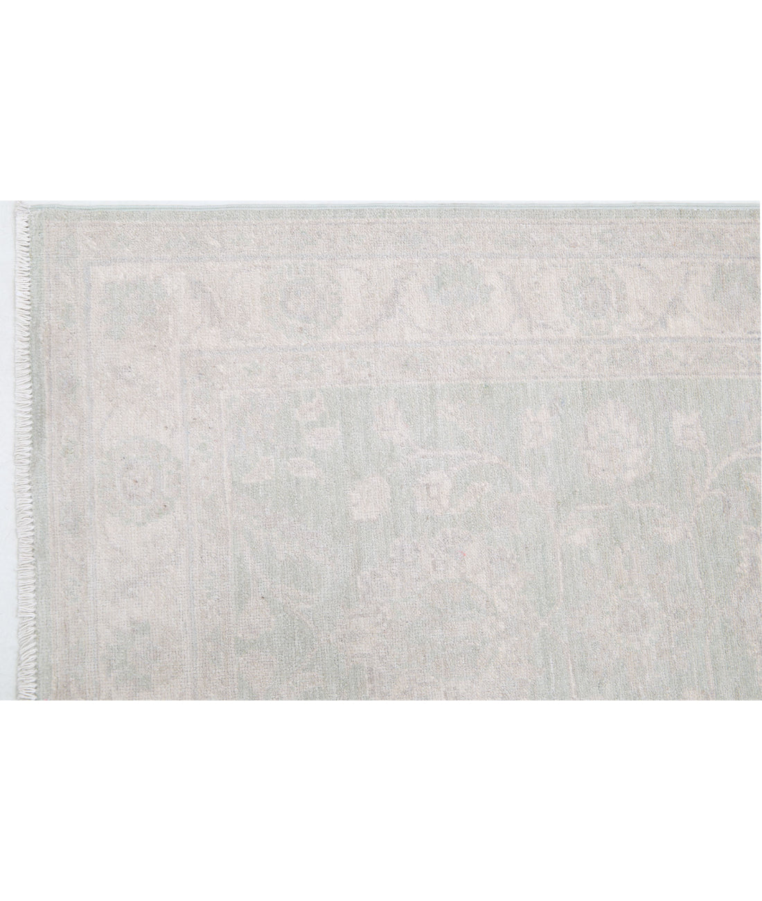 Serenity 2'8'' X 8'7'' Hand-Knotted Wool Rug 2'8'' x 8'7'' (80 X 258) / Green / Ivory