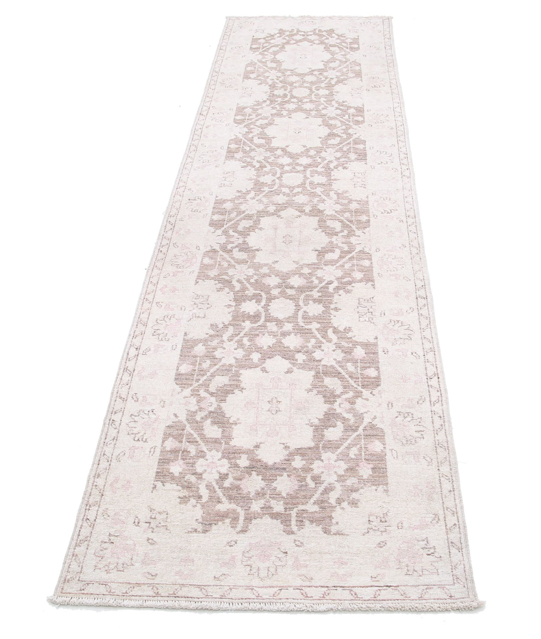 Serenity 2'7'' X 10'4'' Hand-Knotted Wool Rug 2'7'' x 10'4'' (78 X 310) / Brown / Ivory