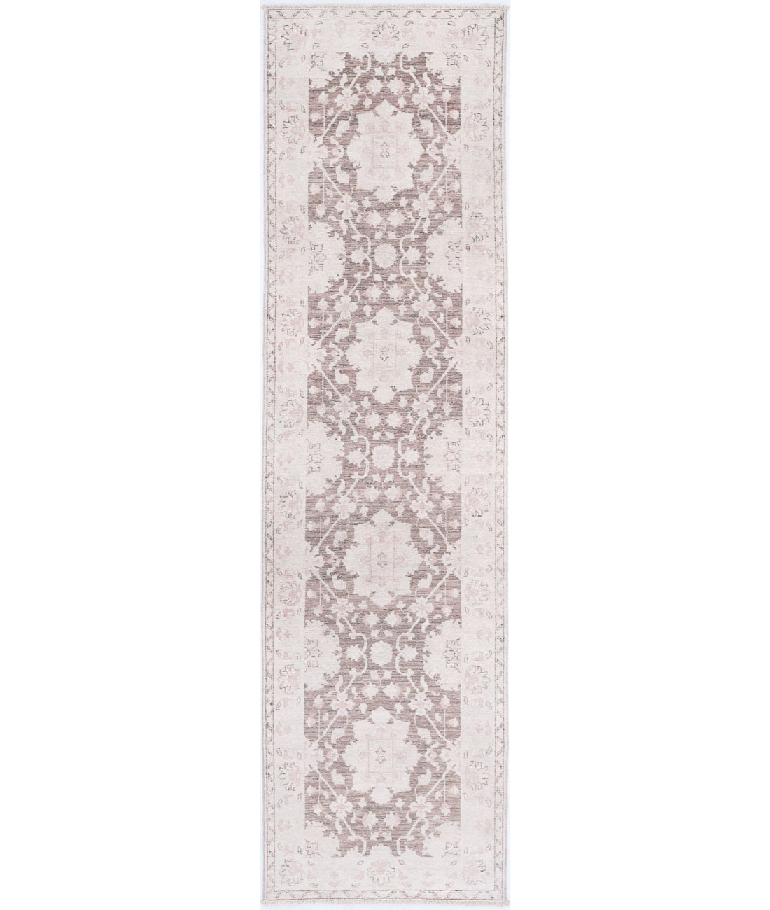 Serenity 2'7'' X 10'4'' Hand-Knotted Wool Rug 2'7'' x 10'4'' (78 X 310) / Brown / Ivory