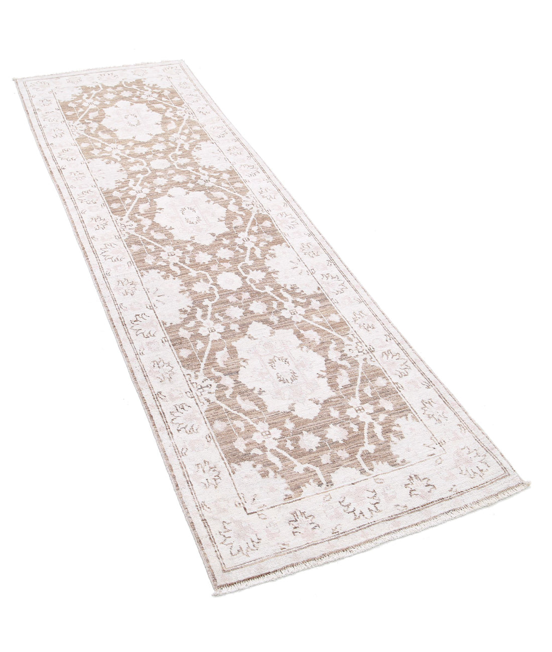 Serenity 2'4'' X 7'10'' Hand-Knotted Wool Rug 2'4'' x 7'10'' (70 X 235) / Brown / Ivory