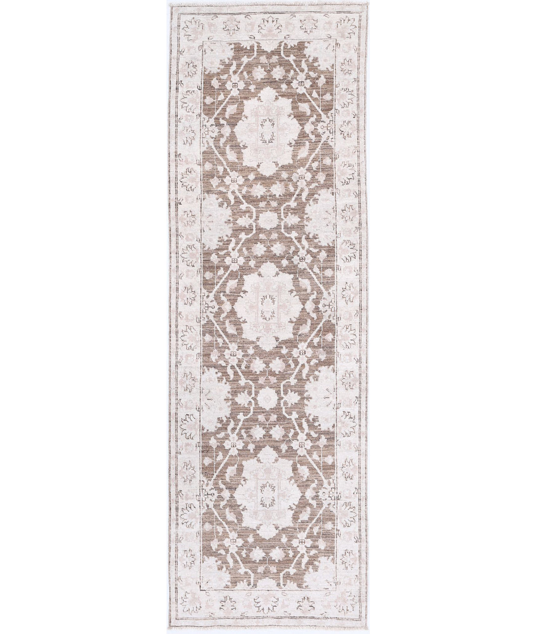 Serenity 2'4'' X 7'10'' Hand-Knotted Wool Rug 2'4'' x 7'10'' (70 X 235) / Brown / Ivory