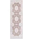 Serenity 2'4'' X 7'10'' Hand-Knotted Wool Rug 2'4'' x 7'10'' (70 X 235) / Brown / Ivory