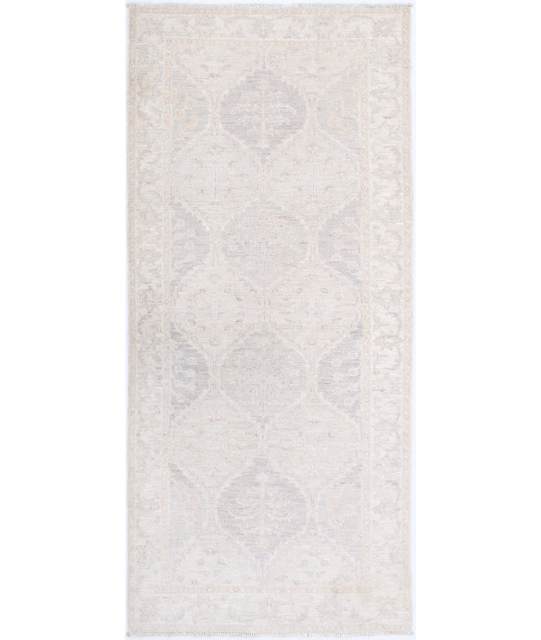 Serenity 2'9'' X 6'4'' Hand-Knotted Wool Rug 2'9'' x 6'4'' (83 X 190) / Grey / Ivory