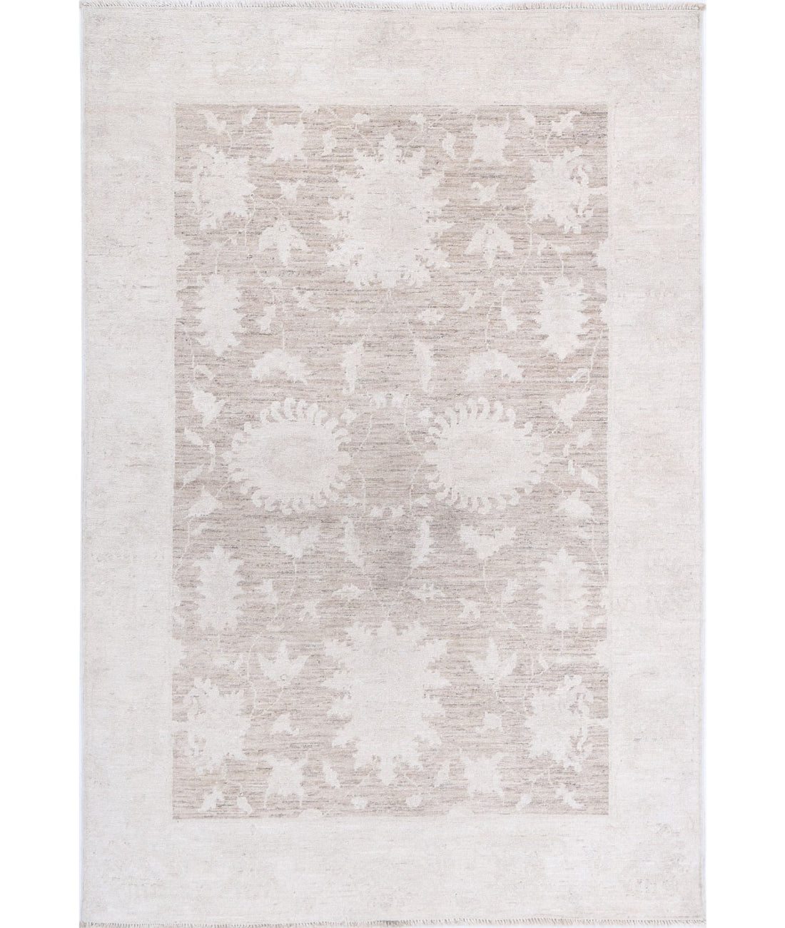 Serenity 3'10'' X 5'10'' Hand-Knotted Wool Rug 3'10'' x 5'10'' (115 X 175) / Brown / Ivory