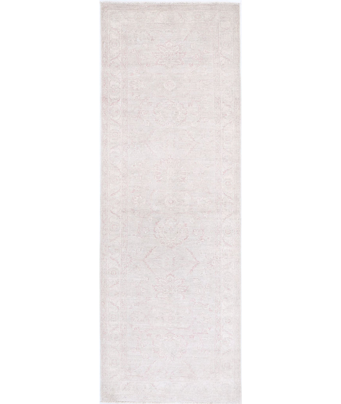 Serenity 2'8'' X 8'3'' Hand-Knotted Wool Rug 2'8'' x 8'3'' (80 X 248) / Grey / Ivory