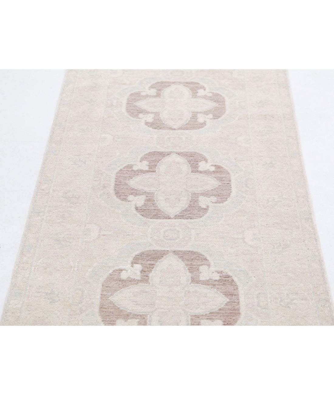 Serenity 2'6'' X 8'3'' Hand-Knotted Wool Rug 2'6'' x 8'3'' (75 X 248) / Brown / Ivory