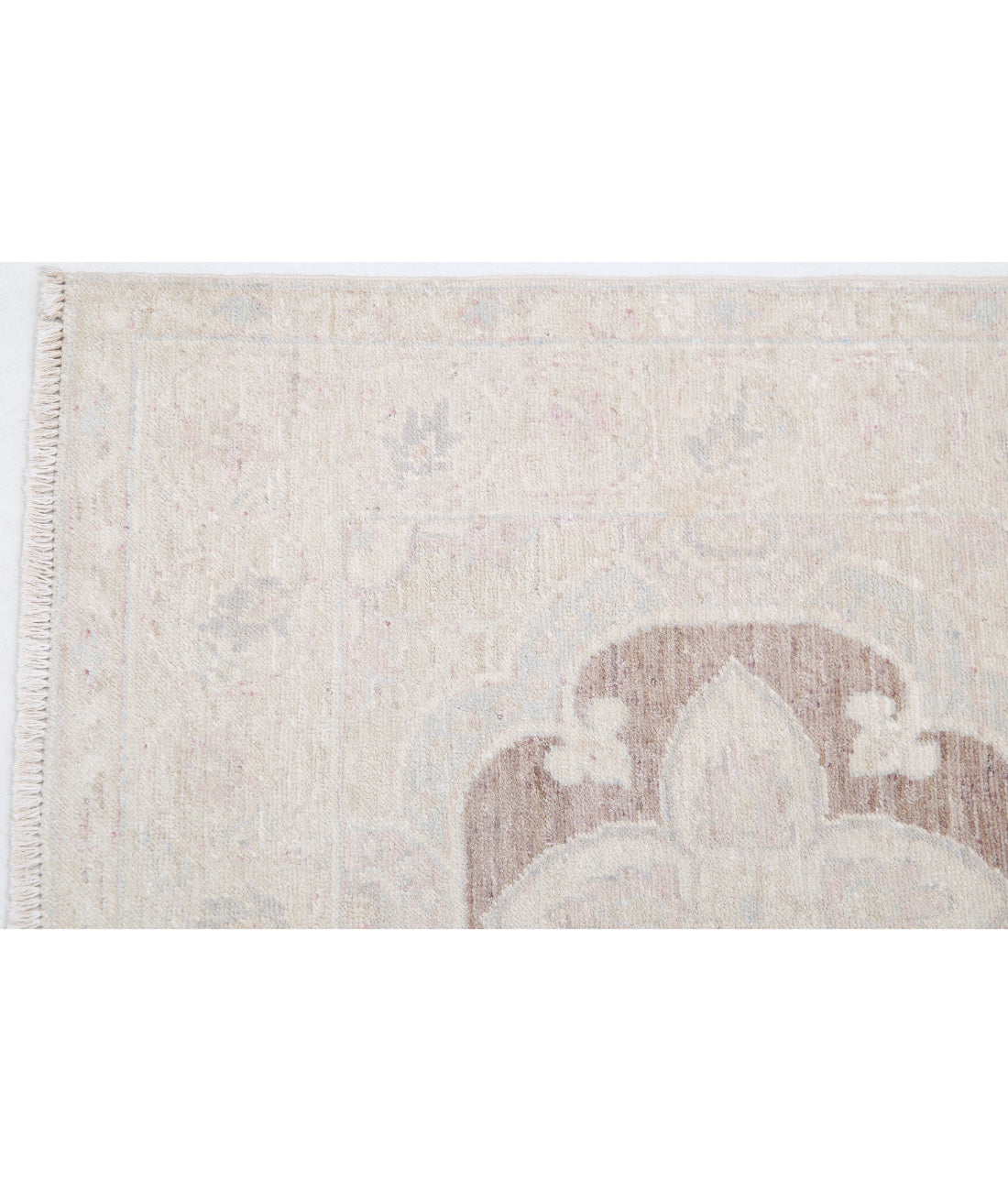 Serenity 2'6'' X 8'3'' Hand-Knotted Wool Rug 2'6'' x 8'3'' (75 X 248) / Brown / Ivory