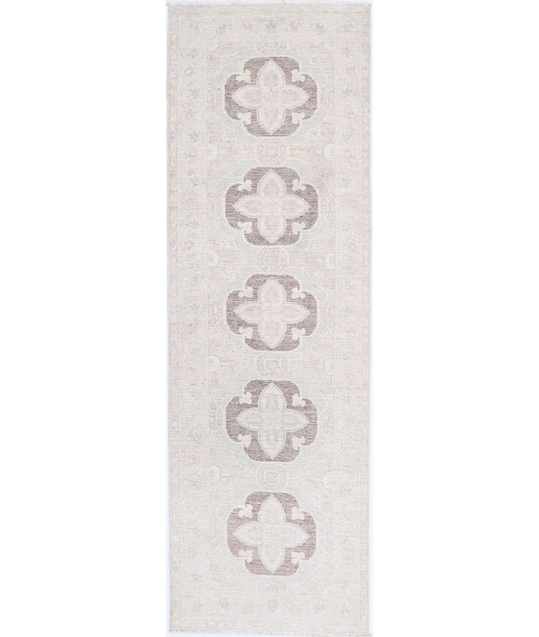 Serenity 2'6'' X 8'3'' Hand-Knotted Wool Rug 2'6'' x 8'3'' (75 X 248) / Brown / Ivory