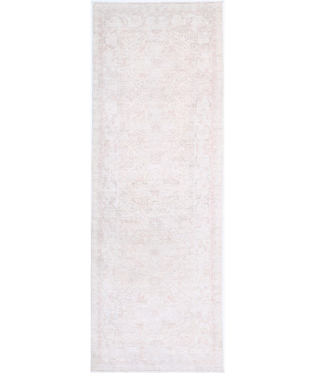 Serenity 2'8'' X 7'9'' Hand-Knotted Wool Rug 2'8'' x 7'9'' (80 X 233) / Ivory / Pink