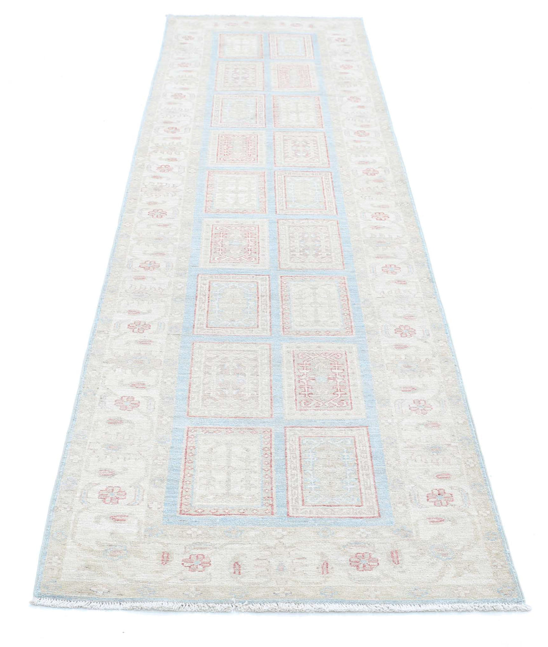 Serenity 2'7'' X 9'6'' Hand-Knotted Wool Rug 2'7'' x 9'6'' (78 X 285) / Blue / Ivory