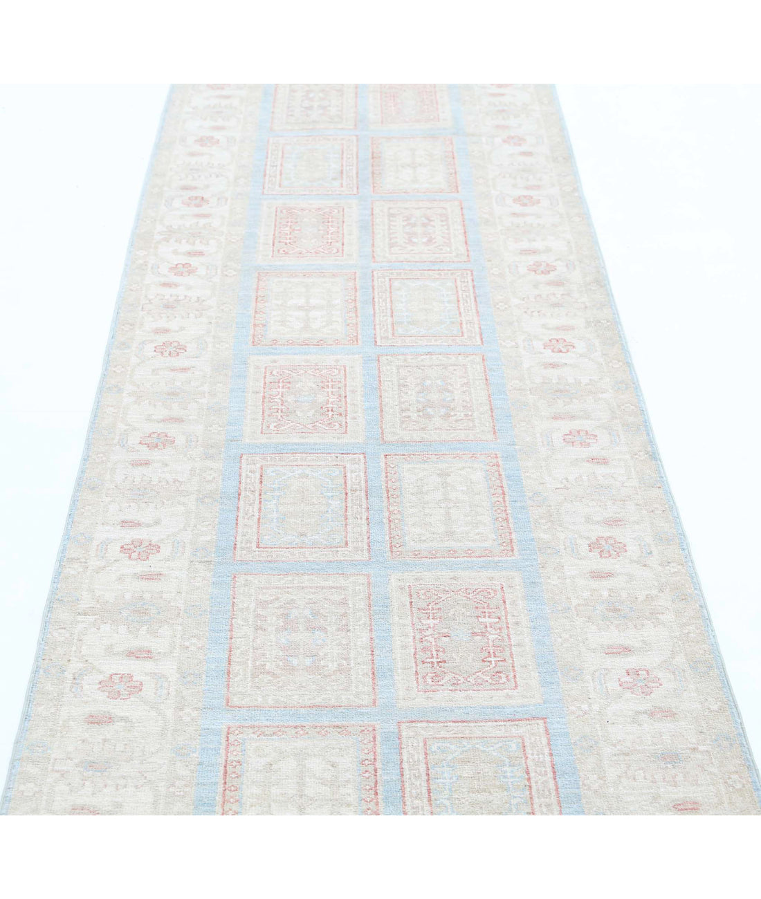 Serenity 2'7'' X 9'6'' Hand-Knotted Wool Rug 2'7'' x 9'6'' (78 X 285) / Blue / Ivory