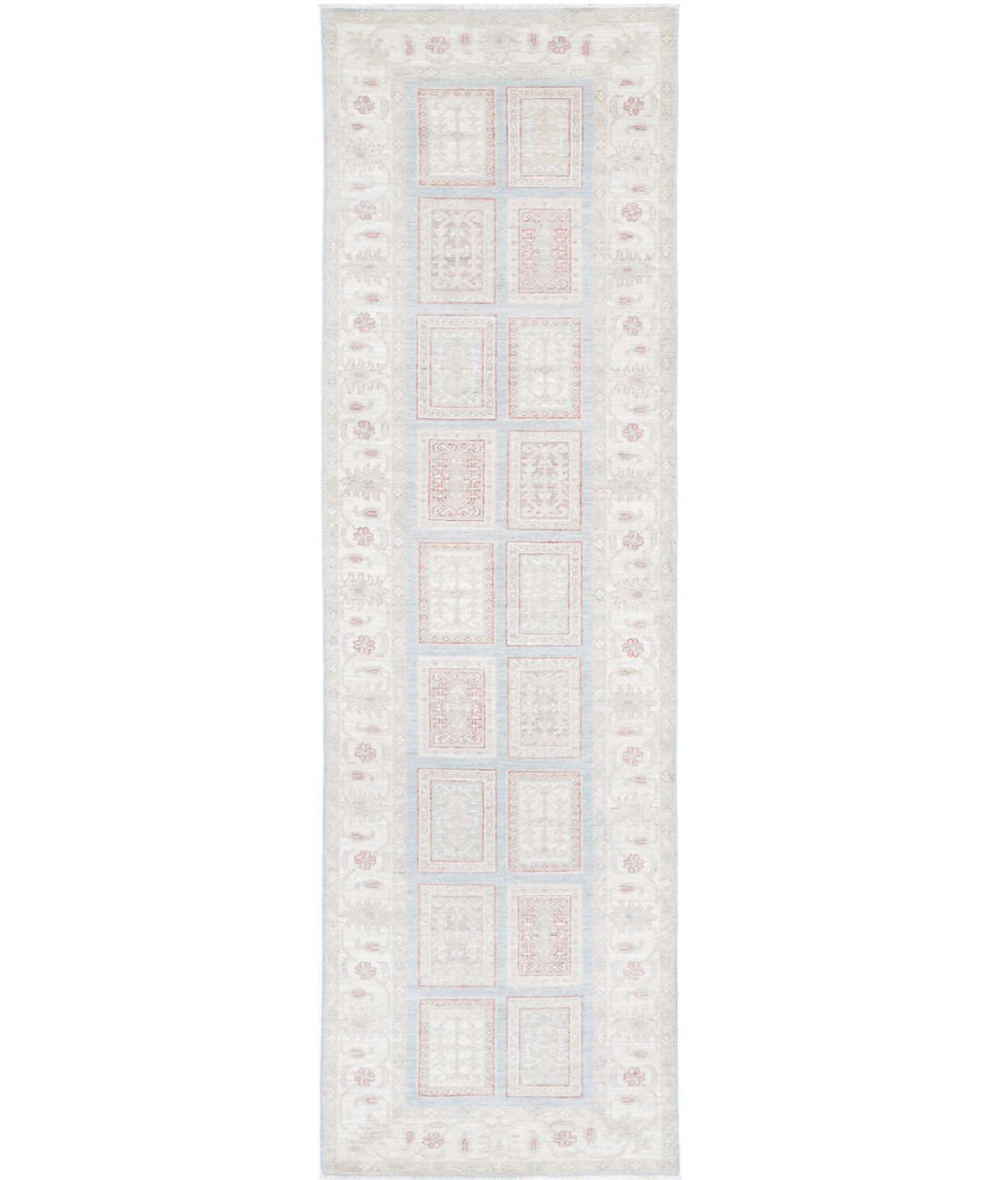 Serenity 2'7'' X 9'6'' Hand-Knotted Wool Rug 2'7'' x 9'6'' (78 X 285) / Blue / Ivory