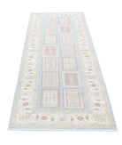 Serenity 2'9'' X 7'9'' Hand-Knotted Wool Rug 2'9'' x 7'9'' (83 X 233) / Blue / Ivory