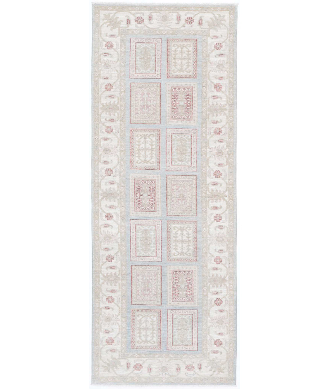 Serenity 2'9'' X 7'9'' Hand-Knotted Wool Rug 2'9'' x 7'9'' (83 X 233) / Blue / Ivory