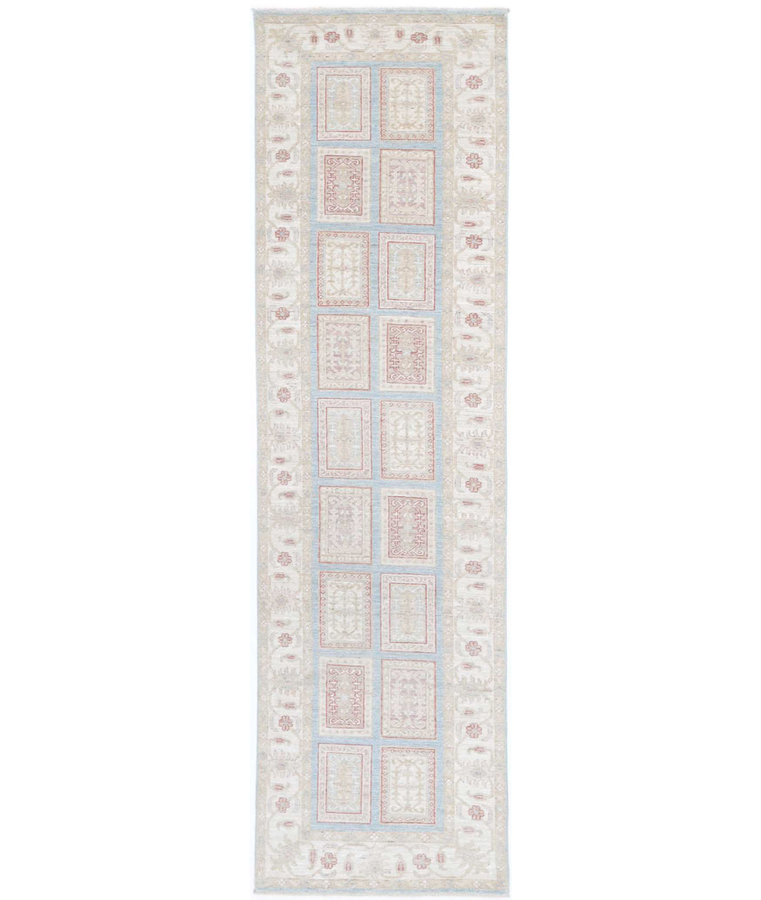 Serenity 2'7'' X 10'1'' Hand-Knotted Wool Rug 2'7'' x 10'1'' (78 X 303) / Blue / Ivory