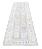 Serenity 2'7'' X 10'1'' Hand-Knotted Wool Rug 2'7'' x 10'1'' (78 X 303) / Blue / Ivory