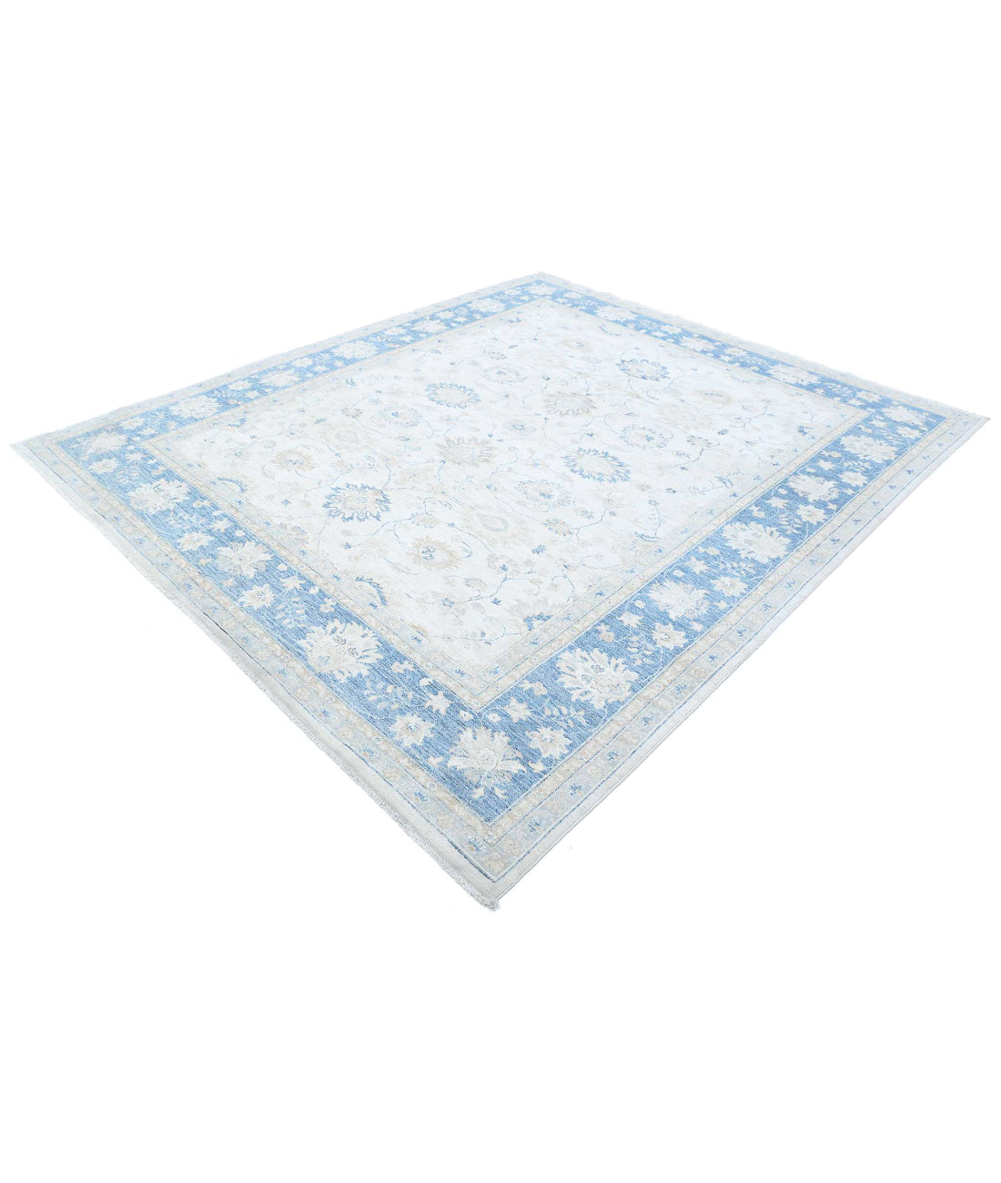 Serenity 8'0'' X 9'4'' Hand-Knotted Wool Rug 8'0'' x 9'4'' (240 X 280) / Ivory / Blue