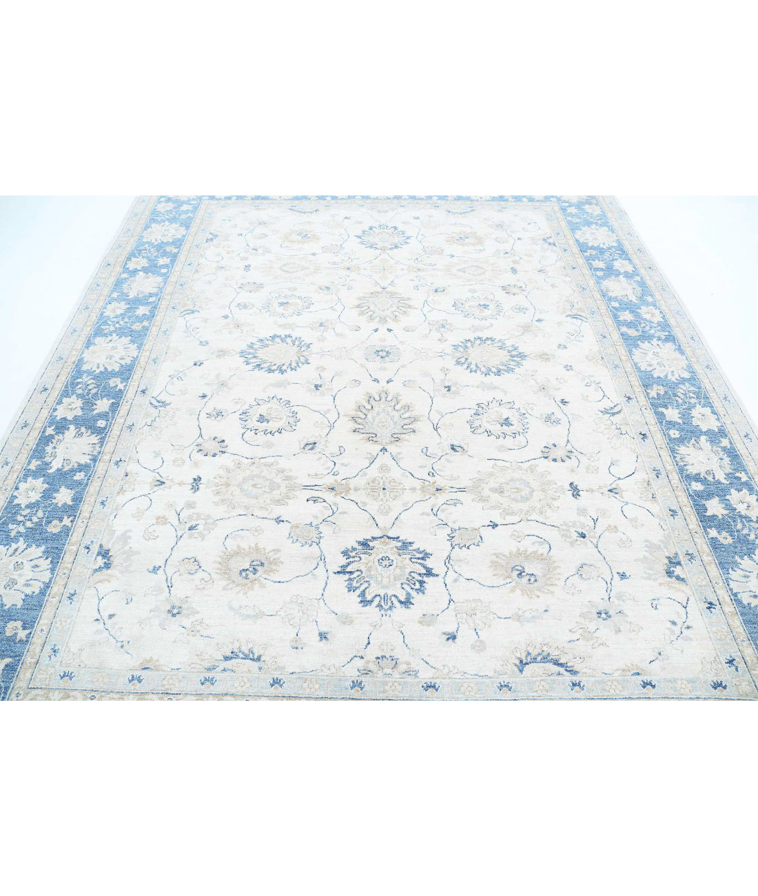 Serenity 8'0'' X 9'4'' Hand-Knotted Wool Rug 8'0'' x 9'4'' (240 X 280) / Ivory / Blue