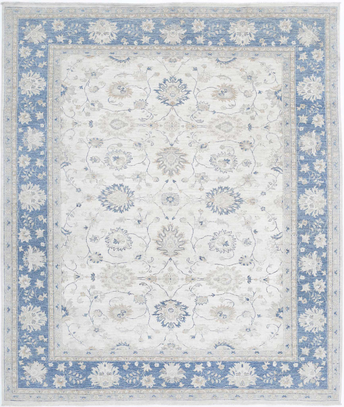 Serenity 8'0'' X 9'4'' Hand-Knotted Wool Rug 8'0'' x 9'4'' (240 X 280) / Ivory / Blue