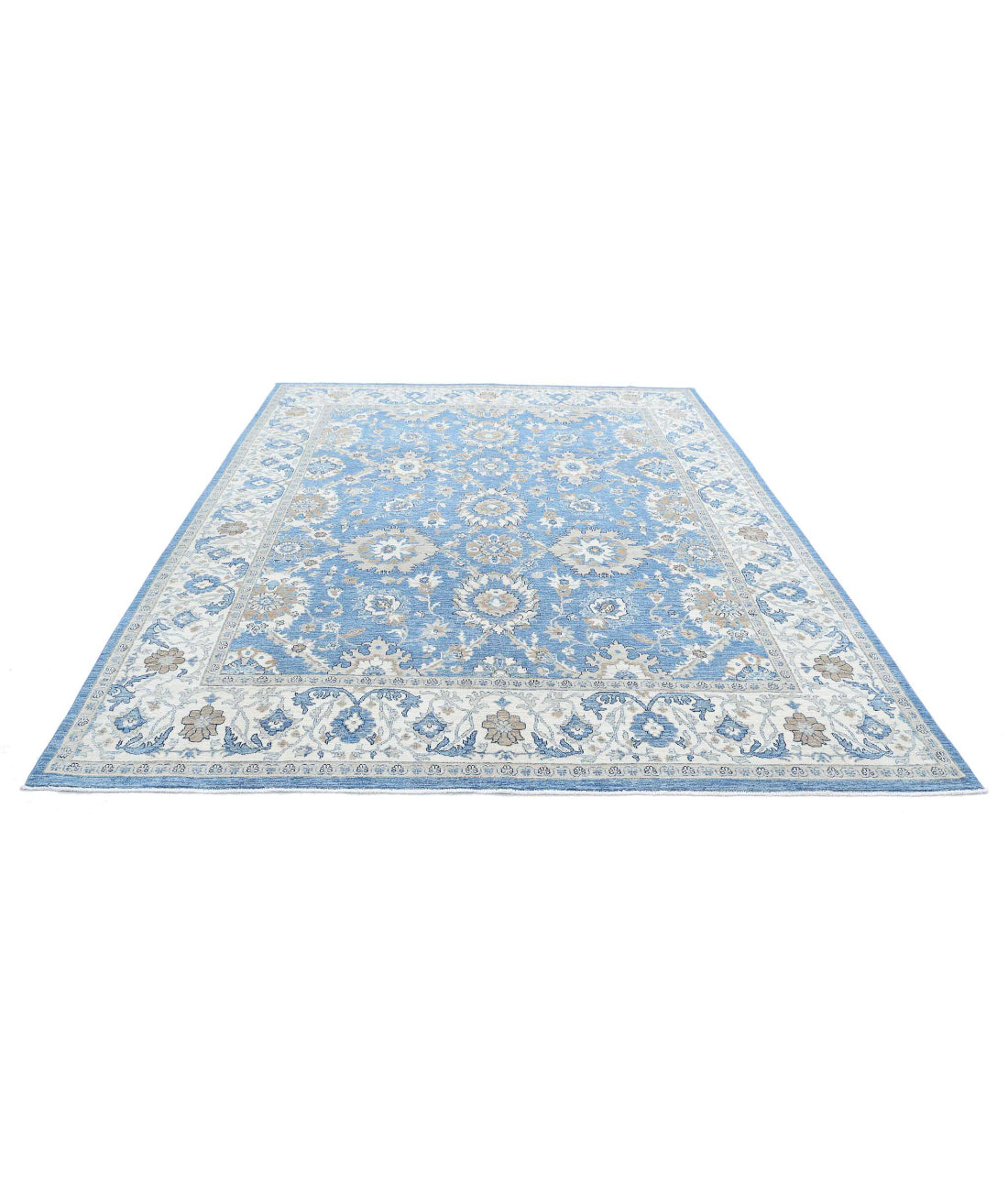 Serenity 8'0'' X 10'0'' Hand-Knotted Wool Rug 8'0'' x 10'0'' (240 X 300) / Blue / Ivory