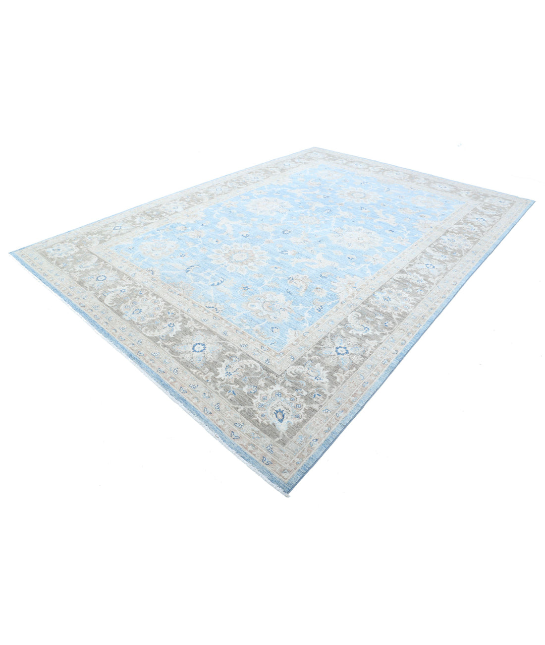 Serenity 8'10'' X 12'7'' Hand-Knotted Wool Rug 8'10'' x 12'7'' (265 X 378) / Blue / Grey