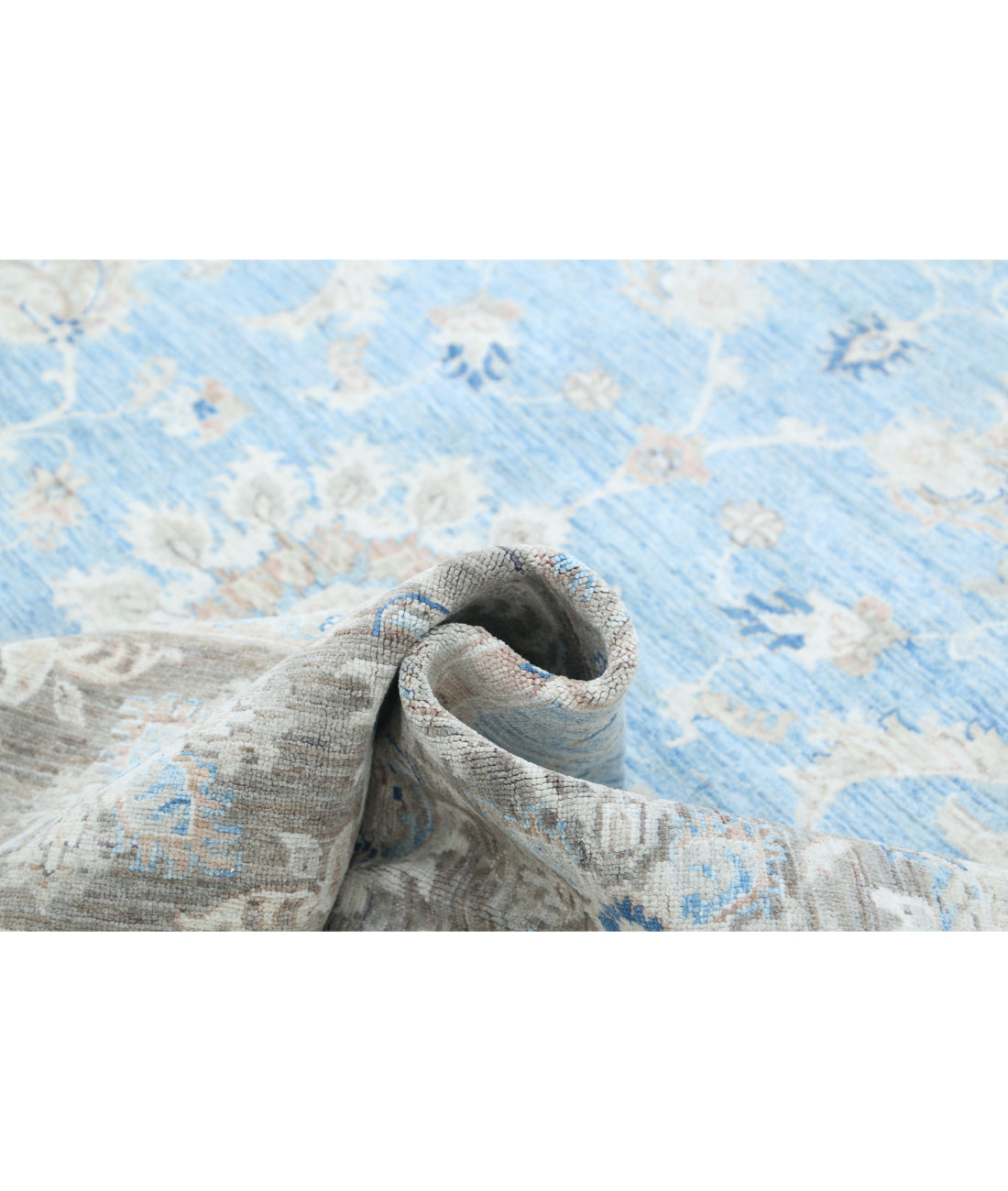 Serenity 8'10'' X 12'7'' Hand-Knotted Wool Rug 8'10'' x 12'7'' (265 X 378) / Blue / Grey