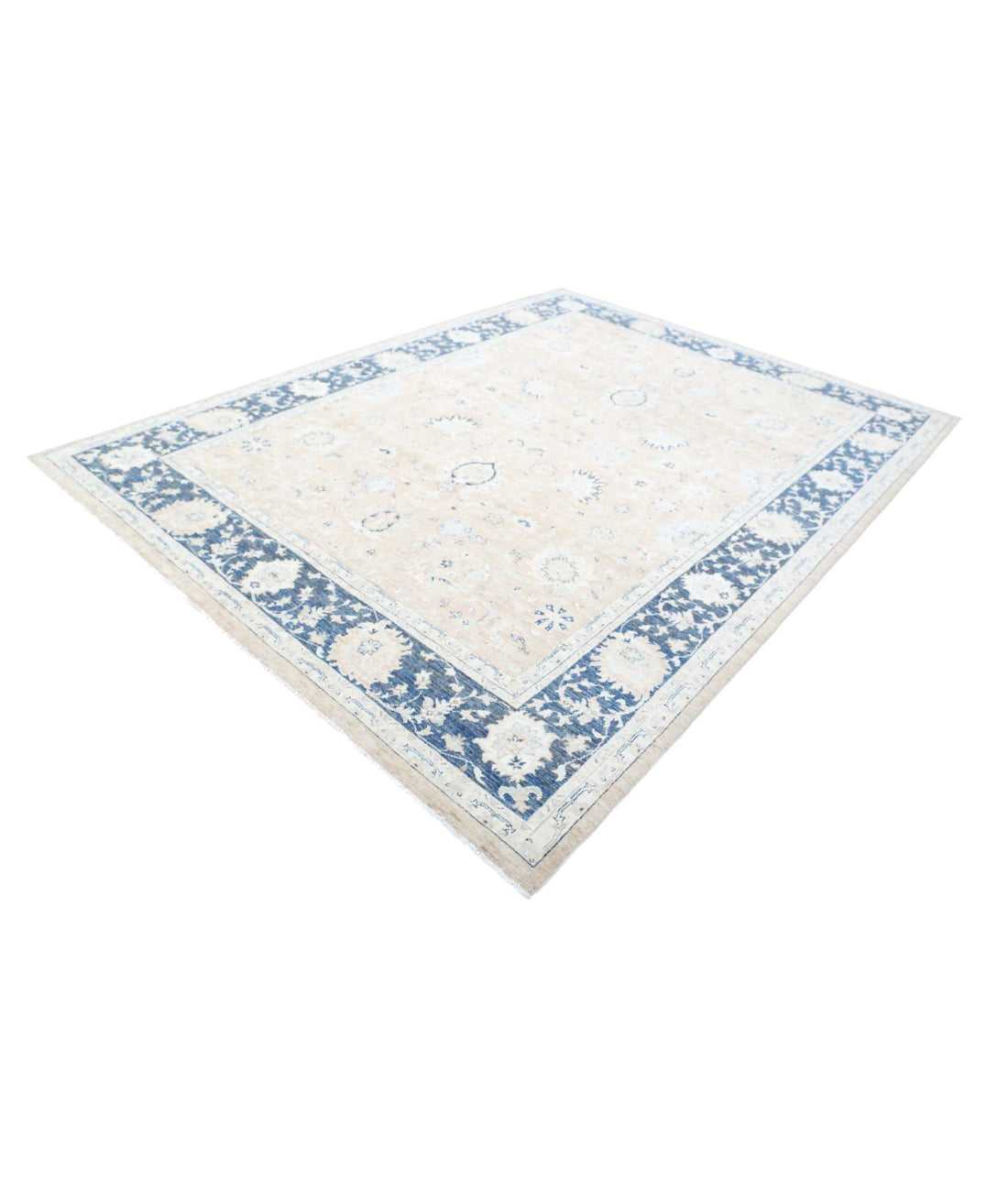 Serenity 8'0'' X 10'4'' Hand-Knotted Wool Rug 8'0'' x 10'4'' (240 X 310) / Taupe / Blue